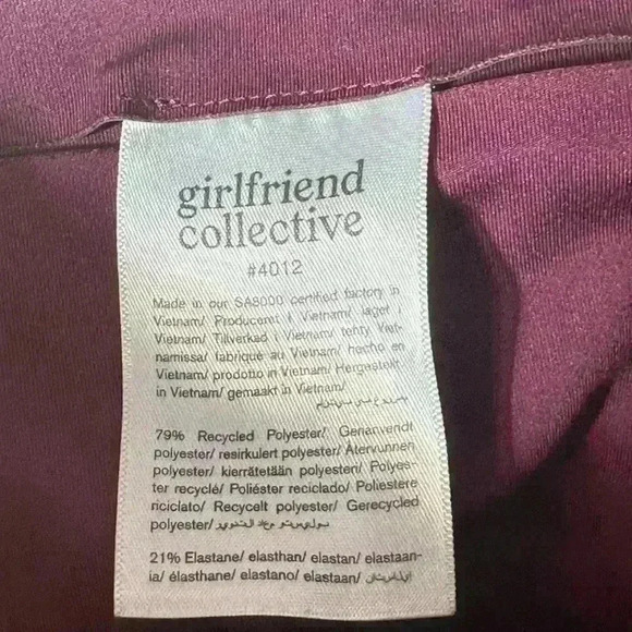 Girlfriend Collective #4012 High Waist Capri Legging Size Medium In Plum EUC! - Picture 8 of 8